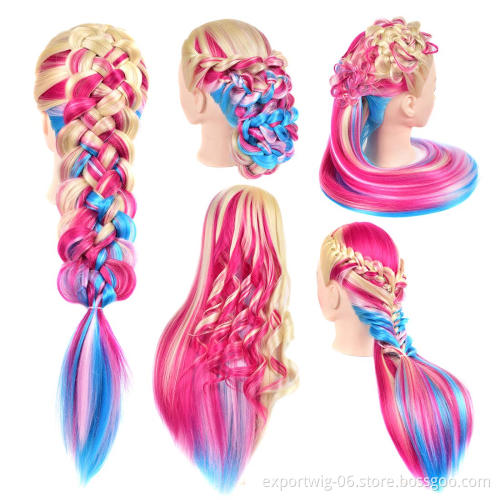 Synthetic Hair Manikin Head Female Wig Black Cosmetology   Maniquines Mannequin Head Hairdresser Training Doll Head